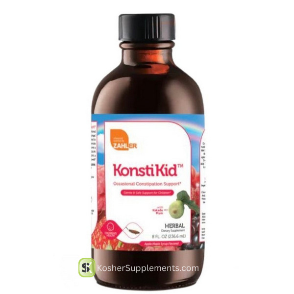 Zahler KonstiKid 8 oz Apple Maple Syrup flavored digestive and bowel support supplement for children